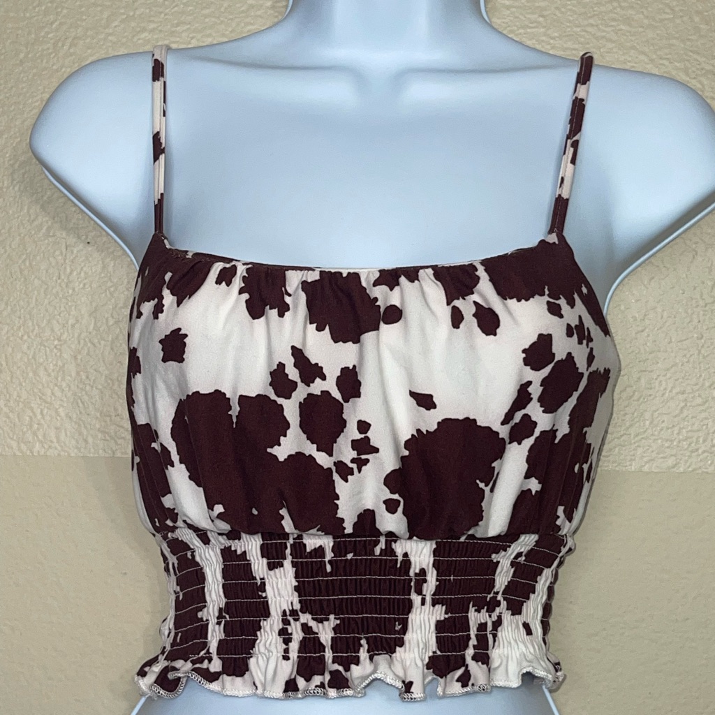 Rue 21 Nwt Cow Print Brown And White Women's Crop Top Small